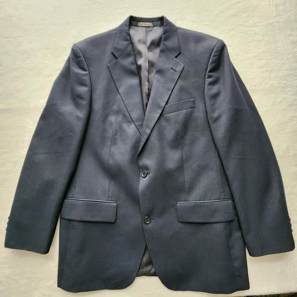 Tip Top Blazer Mens 42R Navy Blue Wool Blend Grad Career Formal Event Prom Work - Picture 5 of 16